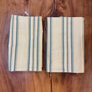 Funda de Almohada Ralph Lauren Vintage Beige Algodón Talla King Rayas Azul T22 - Imagen 1 de 7