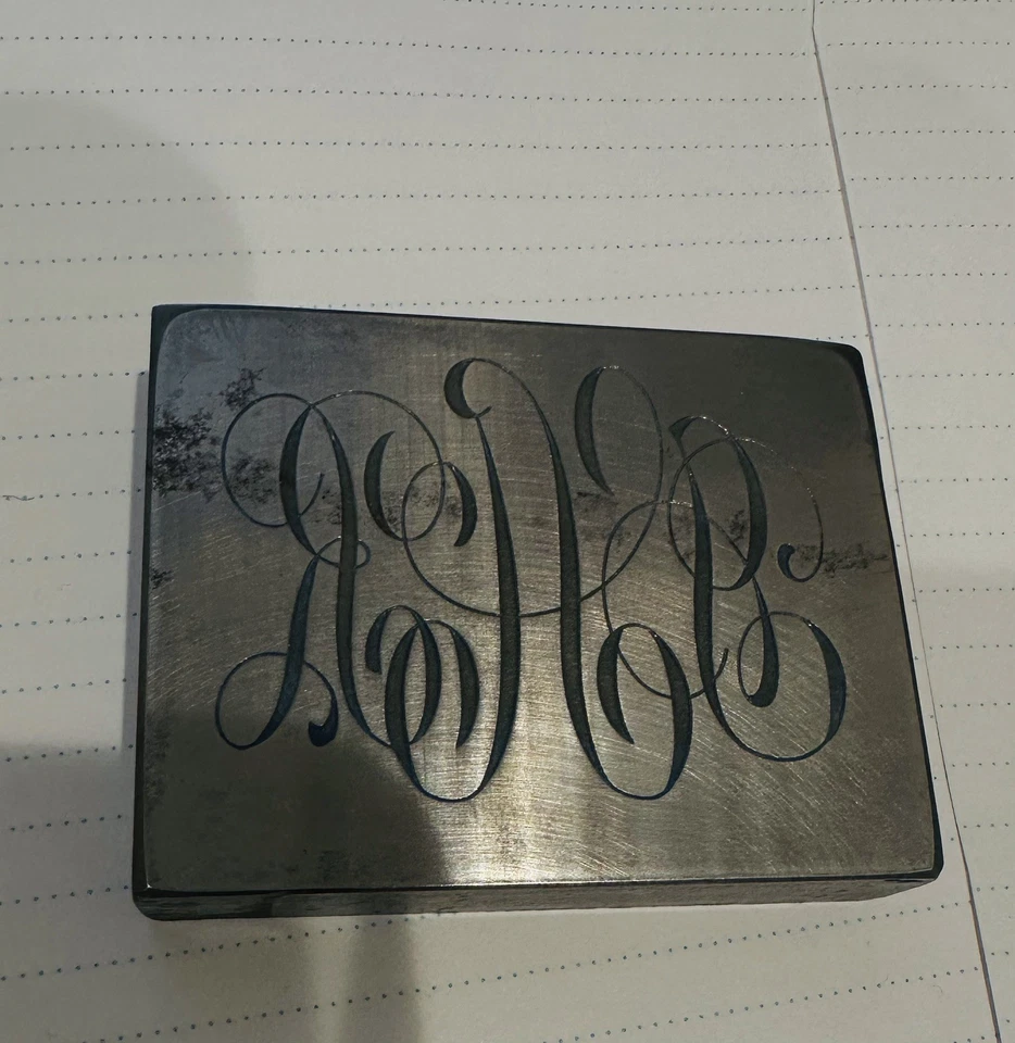 Crane engraved metal die with initials JRA:  FREE (buyer pays shipping) - Image 1 of 1