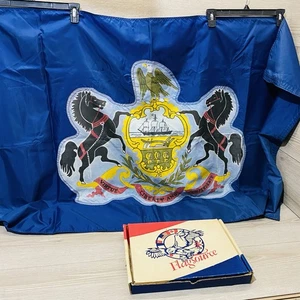 PENNSYLVANIA State Seal Vintage Perma Nyl Nylon FLAG Pennant Boat Flagsource - Picture 1 of 5