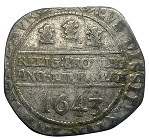 Stuart, Carlos I 1643 Declaración Oxford Media Corona Raro - Imagen 1 de 2