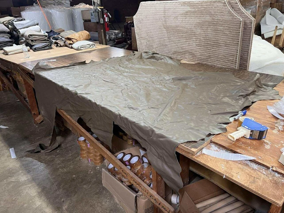 Taupe Brazil Leather Hide Upholstery Whole Full Cow Hide 45 Square Feet - Image 1 of 1