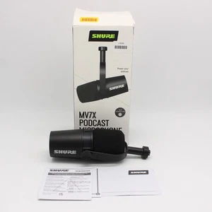 Shure MV7X Podcast Dynamic XLR Output Microphone In Black  - Picture 1 of 7