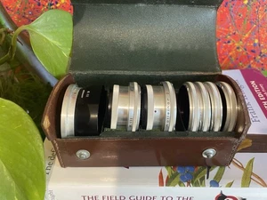 Vintage Rollei Lens Set - Rolleinar 1 & 2 w/ 4 Filters, Lens Hood + Case Germany - Picture 1 of 12