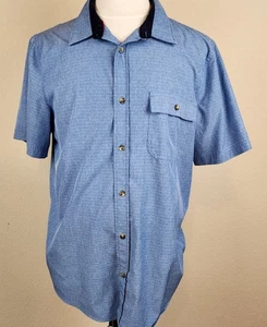 Camicia Avalanche Performance uomo blu grande manica corta con bottoni leggera - Foto 1 di 8