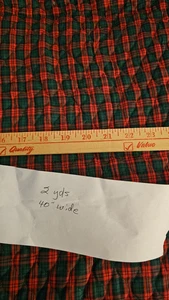 40 in x 2 yd Quilted Red Green Plaid Christmas Free Shipping - Picture 1 of 2