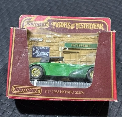 MATCHBOX 1986 MODELS OF YESTERYEAR 1938 Y17A GREEN HISPANO SUIZA Made in England - Image 1 of 4