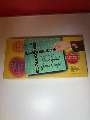 1953 Scoreaword Cross Word Game Letters Craze Transogram Complete Solitaire Vtg - Image 1 of 4