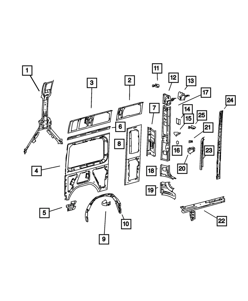 Moldura de pilar Mopar D genuína 68008754AA - Imagem 1 de 1