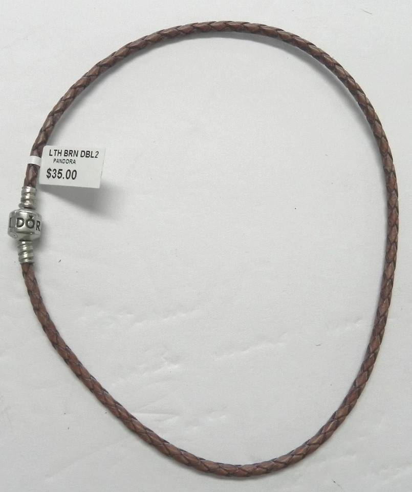 S893 Pandora Doble Pulsera Cuero Marrón 590705CBN-D2 - Tamaño 38 cm Foto 1 de 1