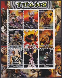 TV TITANEN HELDEN und Schurken 2 (RL0002) BLATT mit 9 DIFF "CINDERELLA" BRIEFMARKEN - Bild 1 von 1