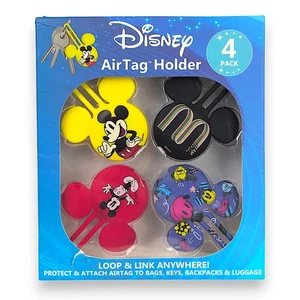 Disney Mickey Mouse AirTag Halter 4er Pack Silikonschlaufe Befestigung an Schlüsseln Rucksack - Bild 1 von 3
