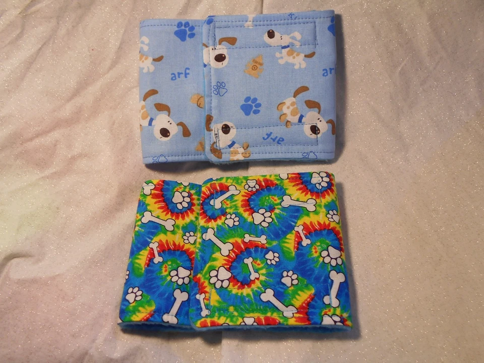 2 件装可重复使用 Doggie 肚带适用于公狗(领带染料和蓝色狗) — 第 1/1 张图片