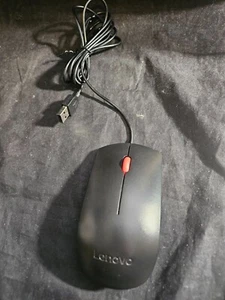 Lenovo Wired USB Mouse Model: SM-8823 Black & Red Scroll Wheel (16364) - Picture 1 of 3