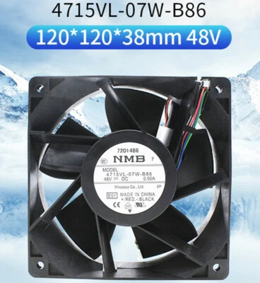 NMB 4715VL-07W-B86 12038 48V 0.9A 12CM Communication Cabinet Cooling Fan 4-wire - Image 1 of 4