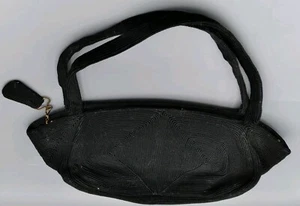 Vintage Art Deco Black Original Corde Purse Handbag 3 Compartments FREE SHIPPING - Picture 1 of 7