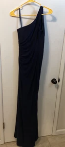 Women NWT "IEENA" blk., 1 shoulder padded bust area, long dress. Size 6 - Picture 1 of 2