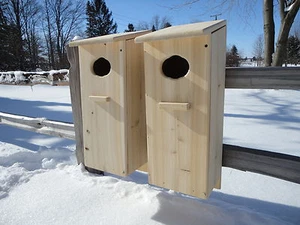 2er Pack Volltür Holz Ente Nistkasten (weiße Zeder) - Bild 1 von 5
