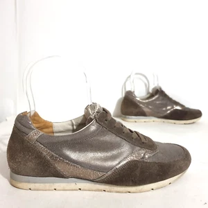 Gabor Shoes UK6 G EU39 US7 Brown Leather Lace Up Comfort Flats Sneakers Womens - Picture 1 of 15