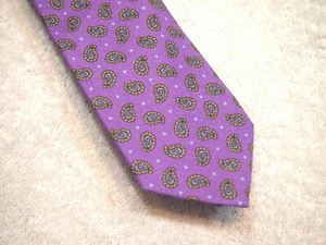 Corbata Robert Talbott Seda y Algodón Púrpura Cachemira Nueva con Etiquetas $155 Hecha en Italia - Imagen 1 de 6