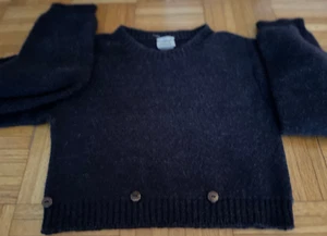 Baserange Cropped-Pullover dunkelmarine Alpaka/Wolle S Made in France - Bild 1 von 9