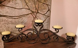 Antique Brass Bronze Candelabra with Five Candles 29"×8"×4" Hand Made - Picture 1 of 5
