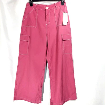 Derek Heart Girls 14 Cargo Jogger Pants Wide Leg Pockets Lightweight NEW (Flaw) - Image 1 of 4