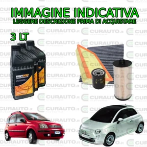 KIT TAGLIANDO 4 FILTRI + OLIO MOTORE 3 LT. FIAT PANDA 169 / 500 1.3 Multijet 03> - Foto 1 di 4