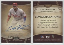 2019 Topps Tier One Tier One Talent Auto /240 Carlos Santana #TTA-CS Auto