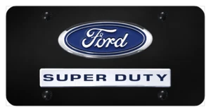 Ford Super Duty 3D Dual Chrome Logo Nameplate License Plate Official Licensed - Imagen 1 de 4