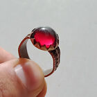 EXTREMELY ANCIENT RARE BRONZE RING ROMAN LEGIONARY EMPROR RING RED STONE