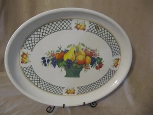 VILLEROY & BOCH BASKET PATTERN LARGE OVAL MELAMINE TRAY IN VERY GOOD CONDITION - Picture 1 of 4