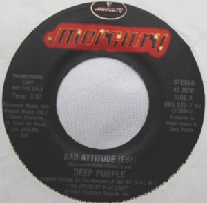 DEEP PURPLE BAD ATTITUDE EDIT PROMO 45 7" VINYL RECORD VG++ *QUICK SHIP* - Picture 1 of 4