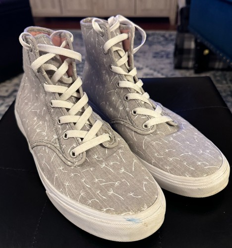 Sneakers alte donna Vans Camden taglia 10 grigio bianco tela tarassaco skater