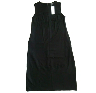 Nuevo con etiquetas Vestido Eileen Fisher Cuello Redondo C/L Cambio en Negro Sin Mangas Lana Linterna XS Foto 1 de 4