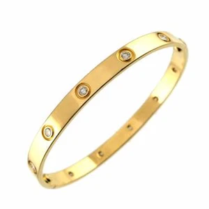 Cartier Love Bracelet Full Diamond 10P Bangle 18K YG 750 Size19 90270702 - Picture 1 of 8