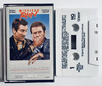Midnight Run Soundtrack Cassette Tape Danny Elfman Robert De Niro 1988 TESTED - Image 1 of 3