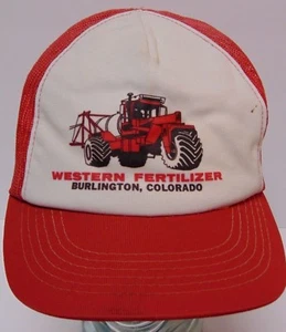 Vtg 1980s WESTERN FERTILITZER BURLINGTON COLORADO FARM SNAPBACK TRUCKER HAT CAP - Picture 1 of 12