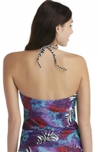 Conjunto de Traje de Baño Tankini Bongo Junior Púrpura/Multi Push-Up Estampado Animal-Talla L Nuevo con Etiquetas Foto 1 de 1