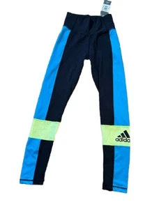 Damen Adidas W BT 7/8 Sport Training Leggings schwarz/shock cyan DV3292 - Bild 1 von 8