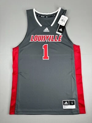 Louisville Cardinals Basketball Jersey Mens Small Adidas #1 New Gray - Image 1 of 4