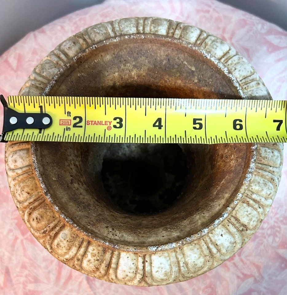 Maceta urna de jardín vintage negra clásica francesa neoclásica de hierro fundido 7,5" Foto 1 de 4