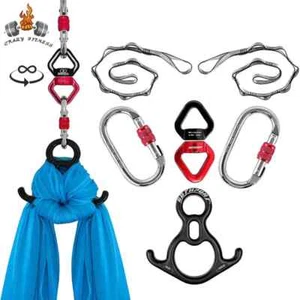 Aerial Dance Set Aerial Silk Swivel Climbing Yoga Accessories Fly Aerial Hammock - Picture 1 of 29