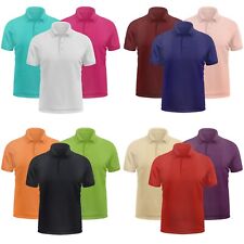 Mens Polo Shirts Short Sleeve Cotton Plain Pique Polo Casual & Workwear Tee Top