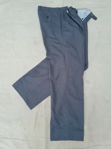 Vintage Burberry Dress Pants Mens 36in Grey Wool Mix Trouser Made Spain EU46 - Picture 1 of 12