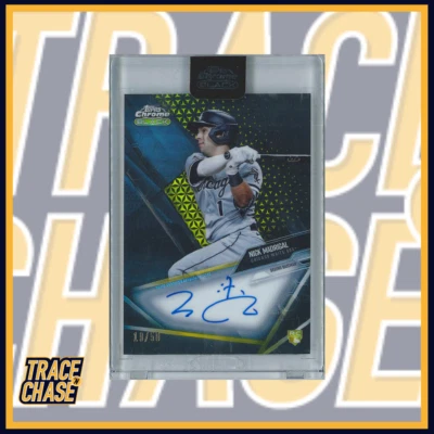 2021 Topps Chrome Black BB Autographs Nick Madrigal Gold Refractor 19/50 RC - Image 1 of 3