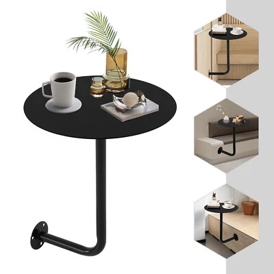 Round Pub Table Black Bar Table Wall Mounted Iron Cocktail Table Bistro Table - Image 1 of 4
