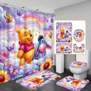 Disney Winnie the Pooh Bathroom Sets - Shower Curtain, Disney Gift for Fans - Picture 1 of 12