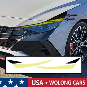 Yellow Headlight DRL Smoke Side Marker Tint Vinyl Decal for 21-23 Elantra N Line - Picture 1 of 7