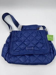 Large NWT vera bradley Puffy Navy Blue Messenger Bag Lapis Gorgeous - Picture 1 of 3