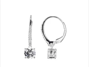 Bella Luce White Lab Created Sapphire Rhodium Over 925 Silver Earrings 2.16 - Picture 1 of 1